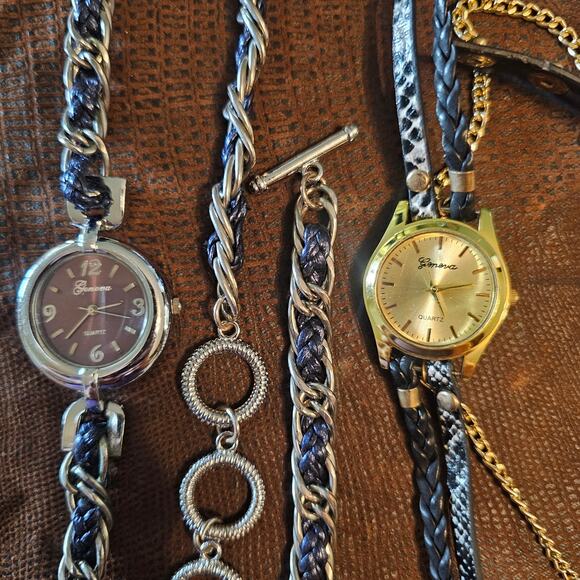 4 GENEVA WATCHES Bundle Lot Women's As Is DIY Craft Project Steampunk Bling - Picture 7 of 10